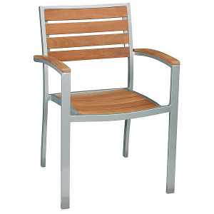 New York Teak mit Arm silber