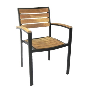 New York Teak mit Arm schwarz